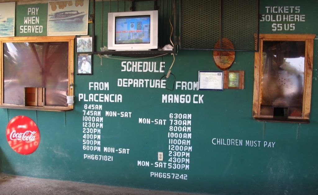 Placencia water taxi